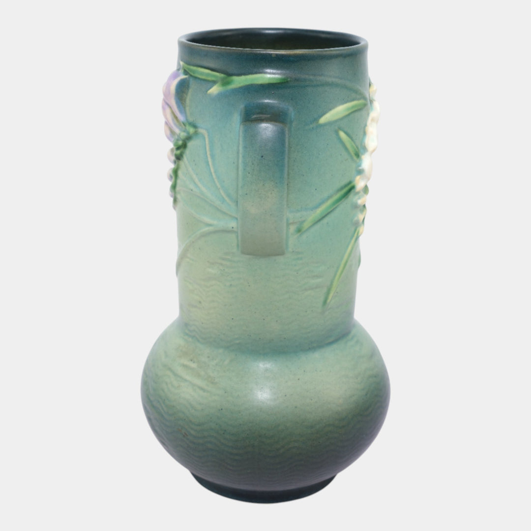 Roseville Freesia Green 1945 Vintage Mid Century Modern Art Pottery Vase 126-10