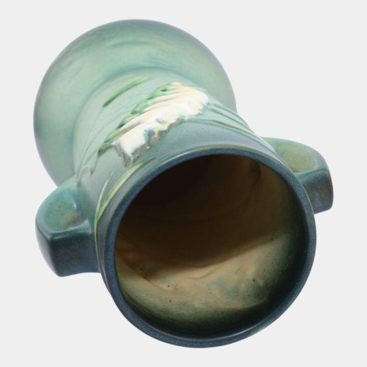 Roseville Freesia Green 1945 Vintage Mid Century Modern Art Pottery Vase 126-10