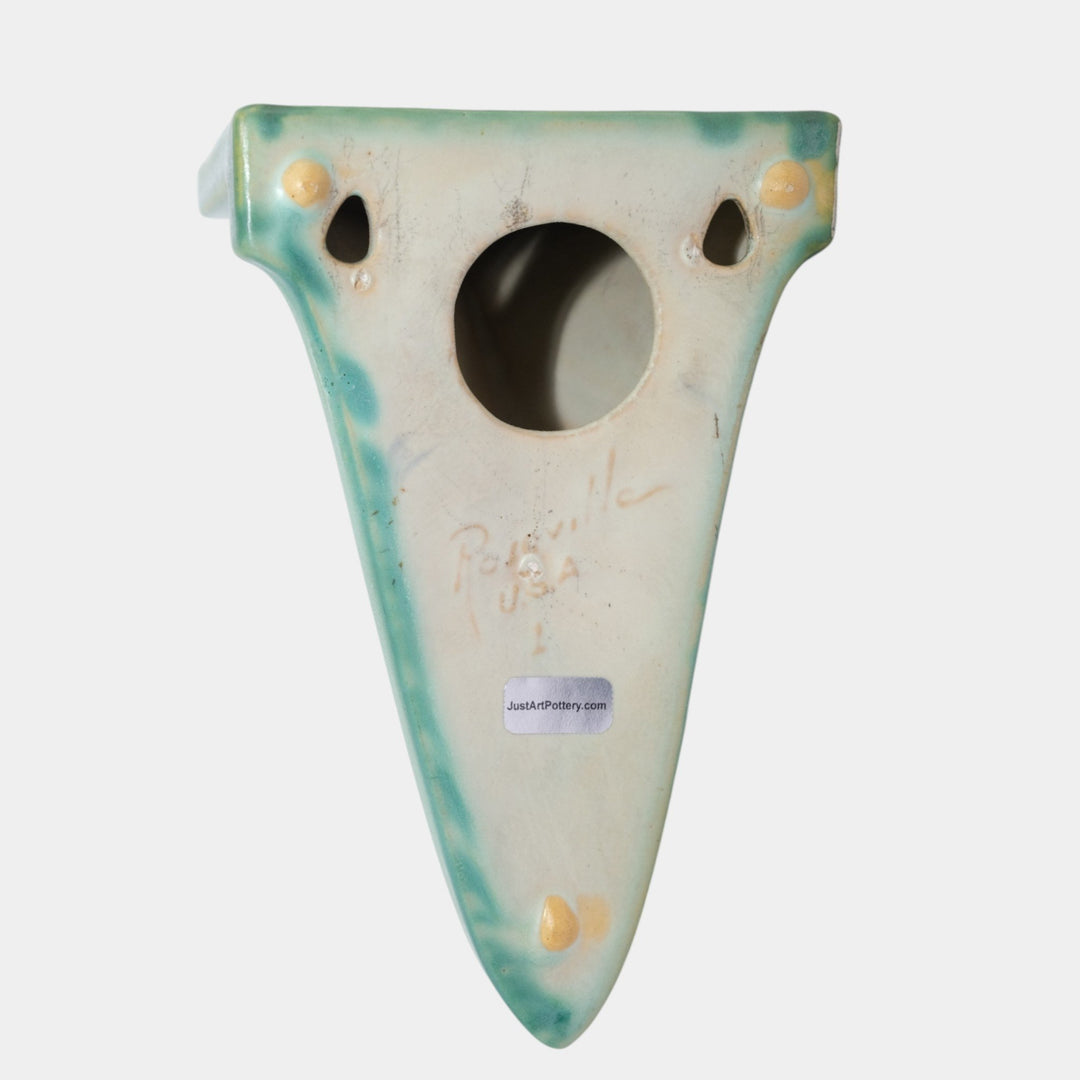 Roseville Pine Cone Green 1935 Vintage Art Deco Pottery Ceramic Wall Shelf 1