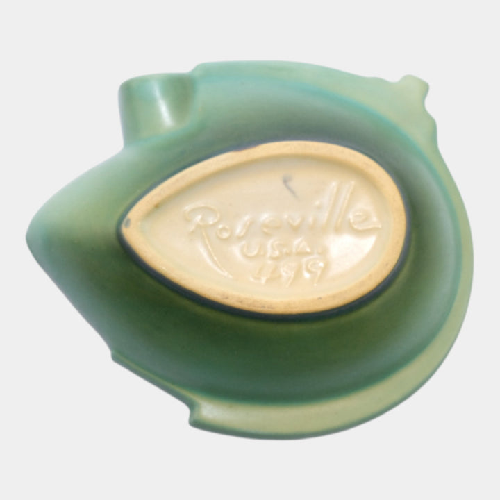 Roseville Pine Cone Green 1953 Mid Century Modern Pottery Ceramic Ashtray 499