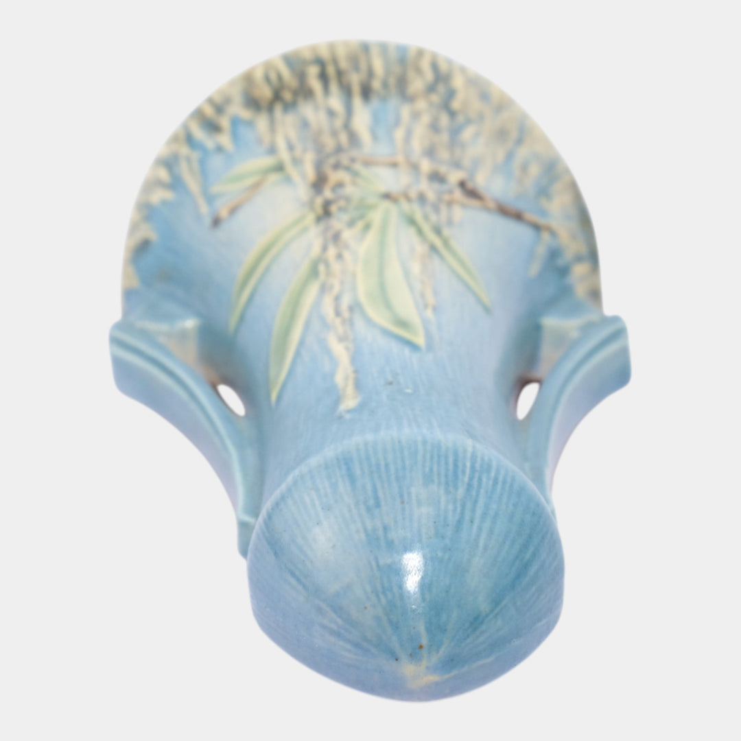 Roseville Moss Blue 1936 Vintage Art Pottery Wall Pocket 1278-8