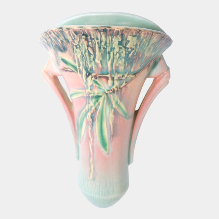Roseville Moss Pink 1936 Vintage Art Pottery Wall Pocket 1278-8 - Just Art Pottery