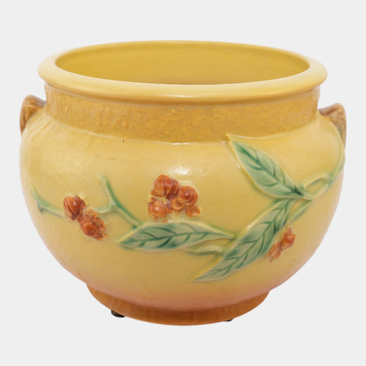 Roseville Bittersweet Yellow 1951 Vintage Art Pottery Ceramic Jardiniere 801-6