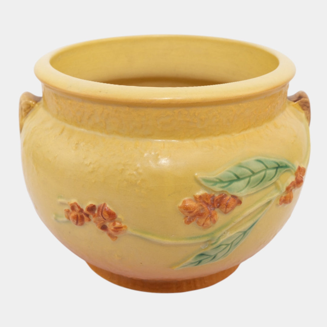 Roseville Bittersweet Yellow 1951 Vintage Art Pottery Ceramic Jardiniere 801-6