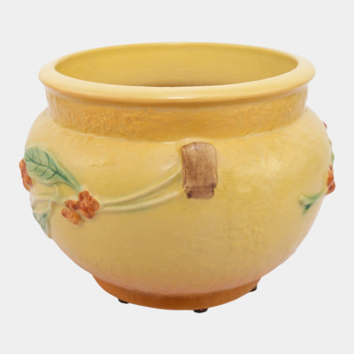 Roseville Bittersweet Yellow 1951 Vintage Art Pottery Ceramic Jardiniere 801-6