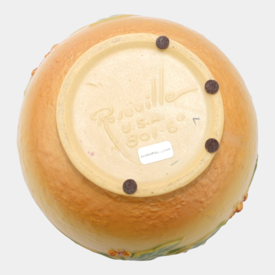 Roseville Bittersweet Yellow 1951 Vintage Art Pottery Ceramic Jardiniere 801-6