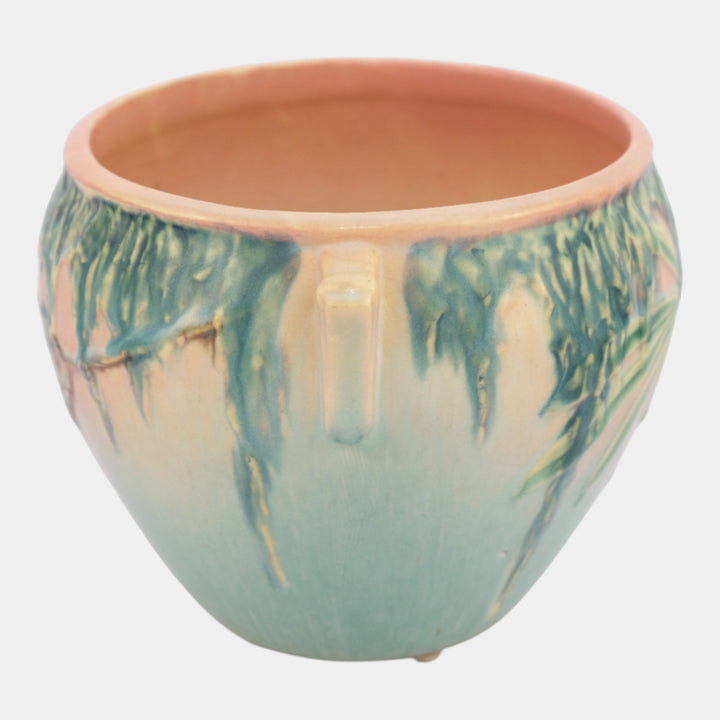Roseville Moss Pink Green 1936 Art Pottery Ceramic Jardiniere Planter 635-5