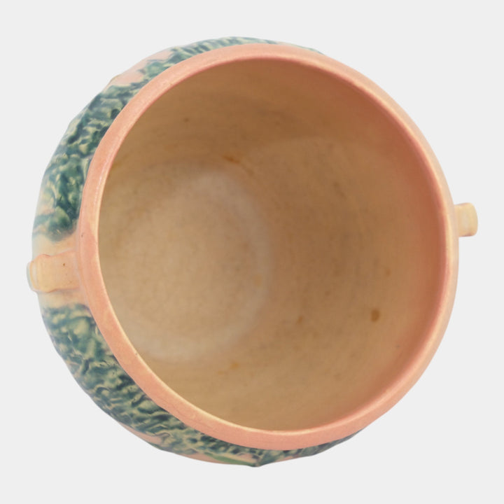 Roseville Moss Pink Green 1936 Art Pottery Ceramic Jardiniere Planter 635-5