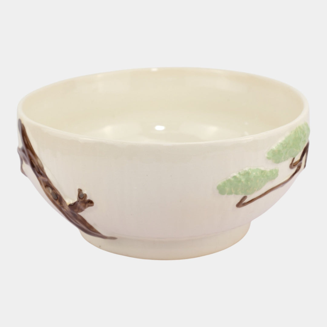 Roseville Ming Tree White 1949 Mid Century Modern Art Pottery Ceramic Bowl 527-9