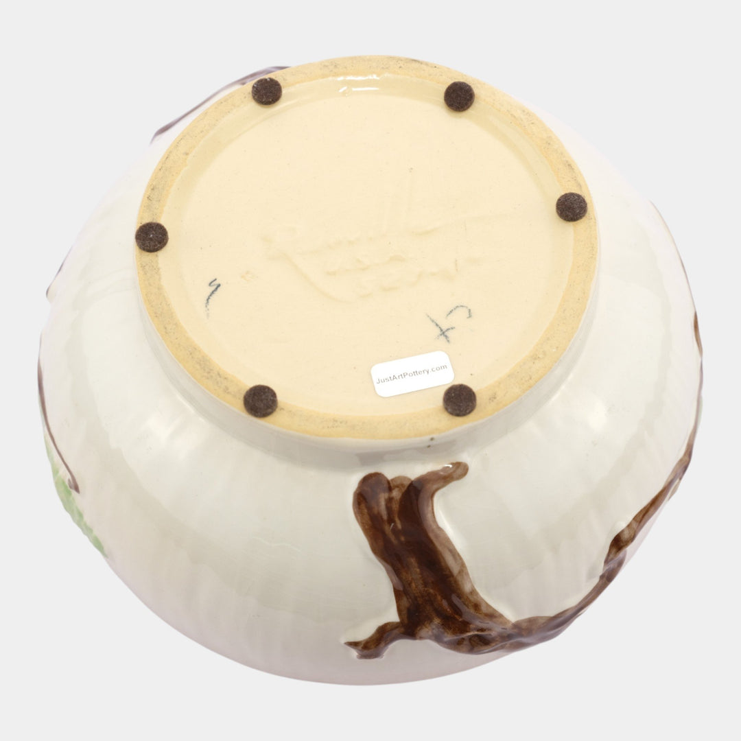 Roseville Ming Tree White 1949 Mid Century Modern Art Pottery Ceramic Bowl 527-9