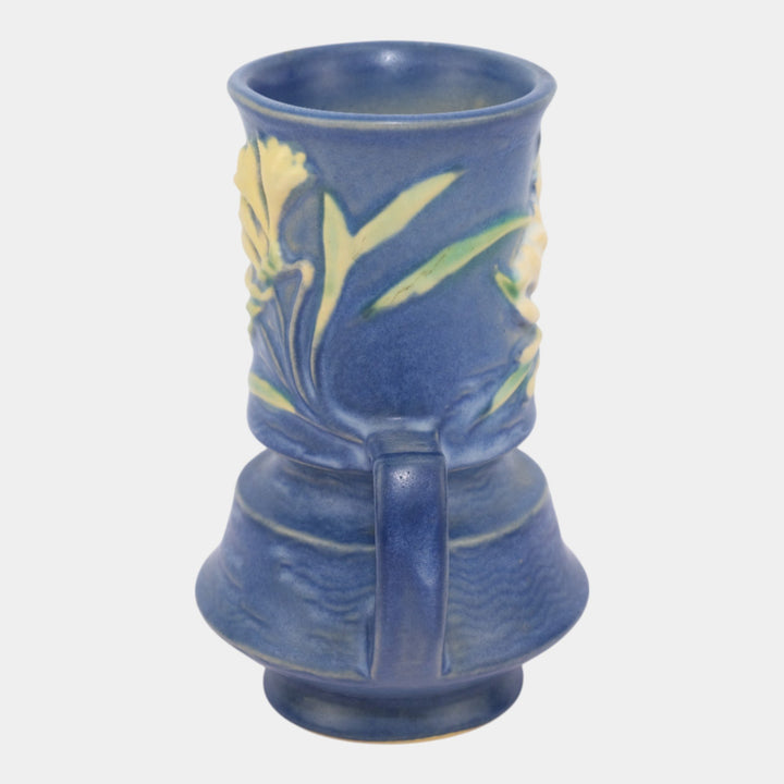 Roseville Freesia Blue 1945 Mid Century Modern Art Pottery Ceramic Vase 118-6