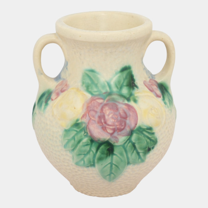 Roseville Rozane 1917 White Vintage Art Pottery Ceramic Vase 110-6