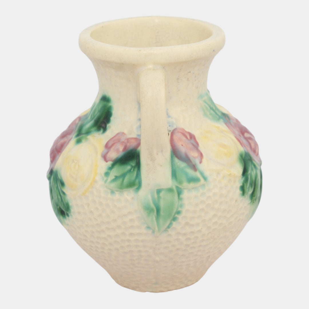 Roseville Rozane 1917 White Vintage Art Pottery Ceramic Vase 110-6