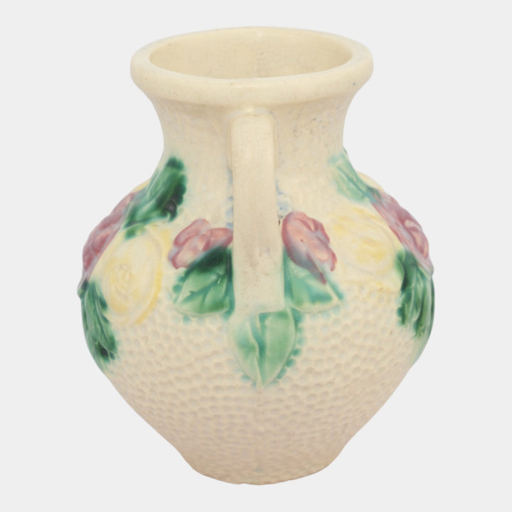 Roseville Rozane 1917 White Vintage Art Pottery Ceramic Vase 110-6