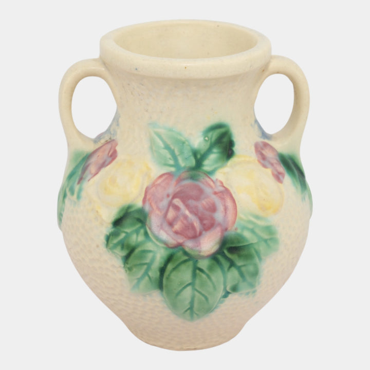 Roseville Rozane 1917 White Vintage Art Pottery Ceramic Vase 110-6