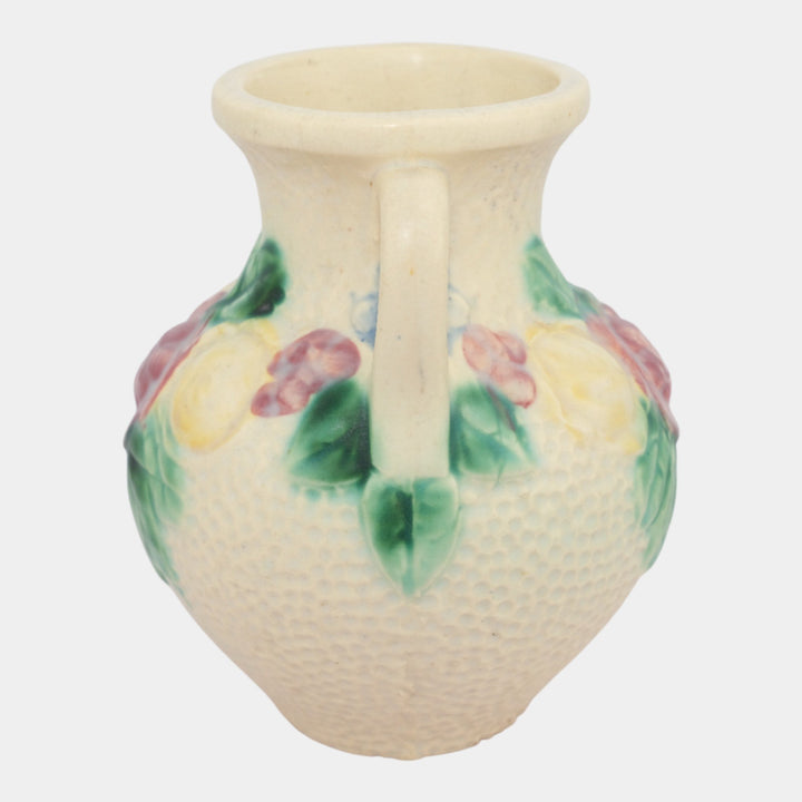 Roseville Rozane 1917 White Vintage Art Pottery Ceramic Vase 110-6