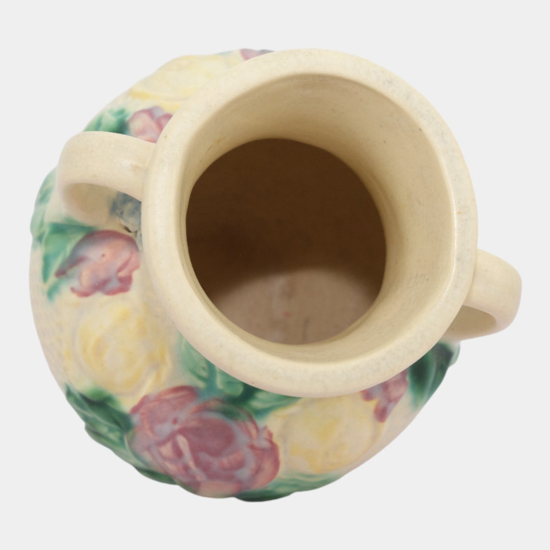 Roseville Rozane 1917 White Vintage Art Pottery Ceramic Vase 110-6