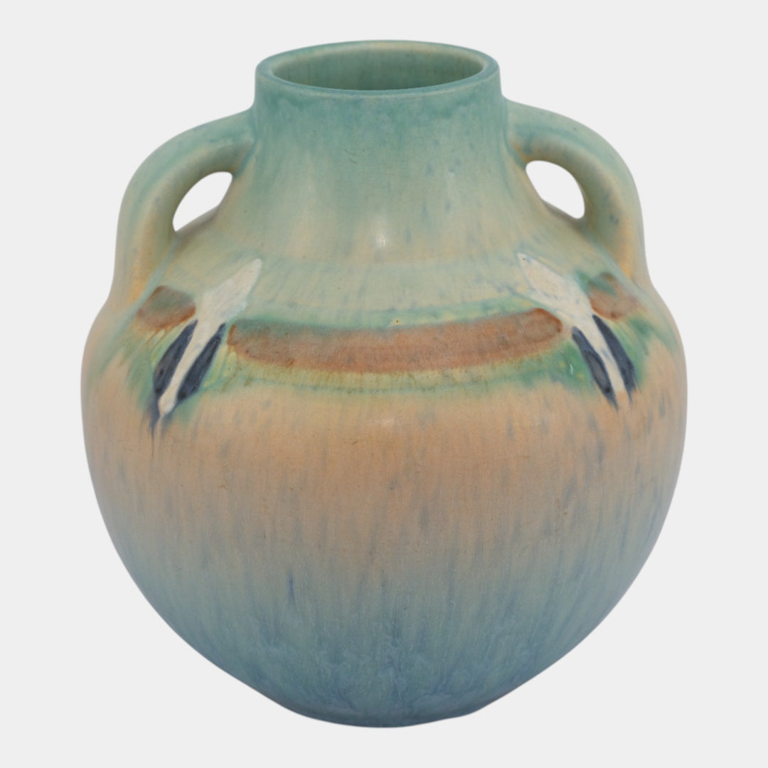 Roseville Montacello Green 1931 Vintage Art Pottery Ceramic Flower Vase 562-7 - Just Art Pottery