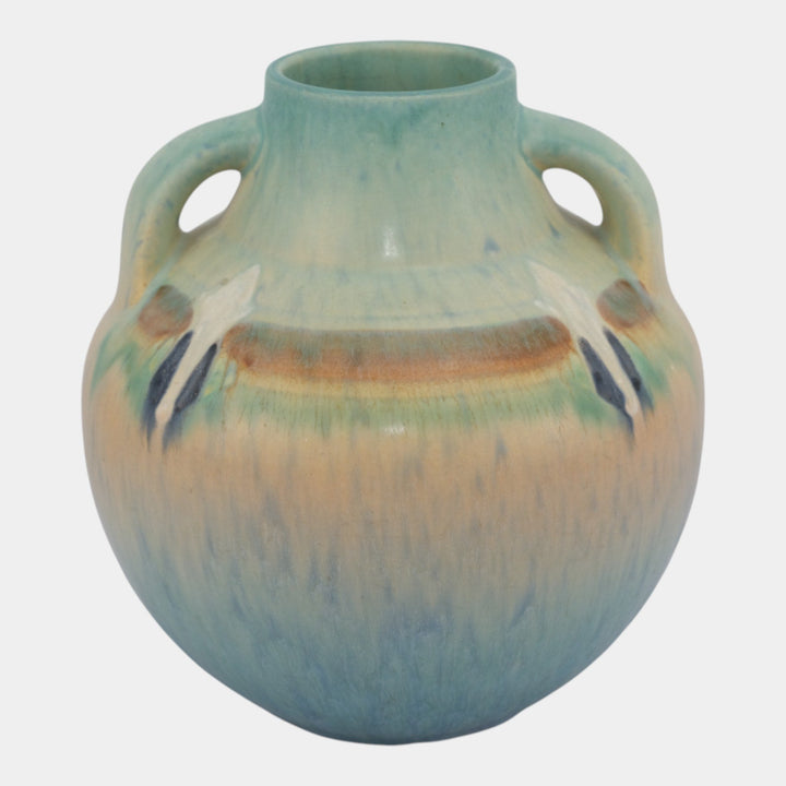 Roseville Montacello Green 1931 Vintage Art Pottery Ceramic Flower Vase 562-7 - Just Art Pottery