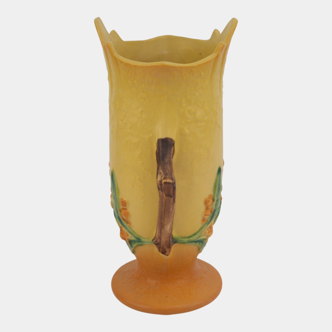 Roseville Bittersweet Yellow 1951 Vintage Mid Century Modern Pottery Vase 885-10 - Just Art Pottery