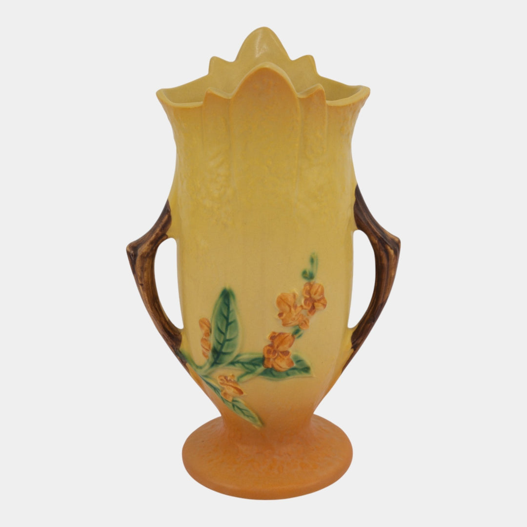 Roseville Bittersweet Yellow 1951 Vintage Mid Century Modern Pottery Vase 885-10 - Just Art Pottery