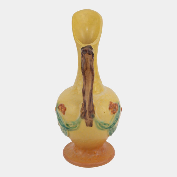Roseville Bittersweet Yellow 1951 Mid Century Modern Art Pottery Ewer 816-8 - Just Art Pottery