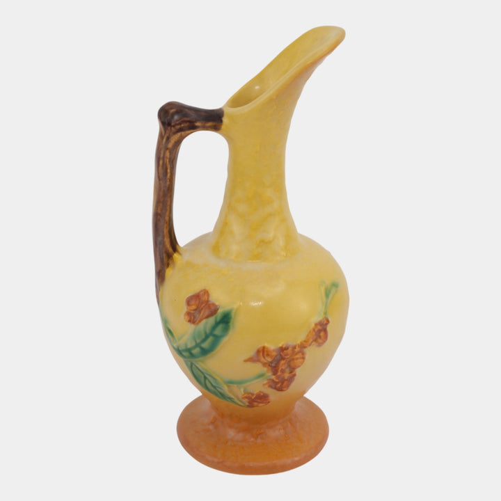 Roseville Bittersweet Yellow 1951 Mid Century Modern Art Pottery Ewer 816-8 - Just Art Pottery