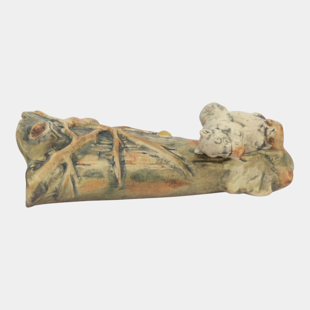 Weller Woodcraft 1920s Vintage Art Pottery Gray Squirrel Figural Wall Pocket