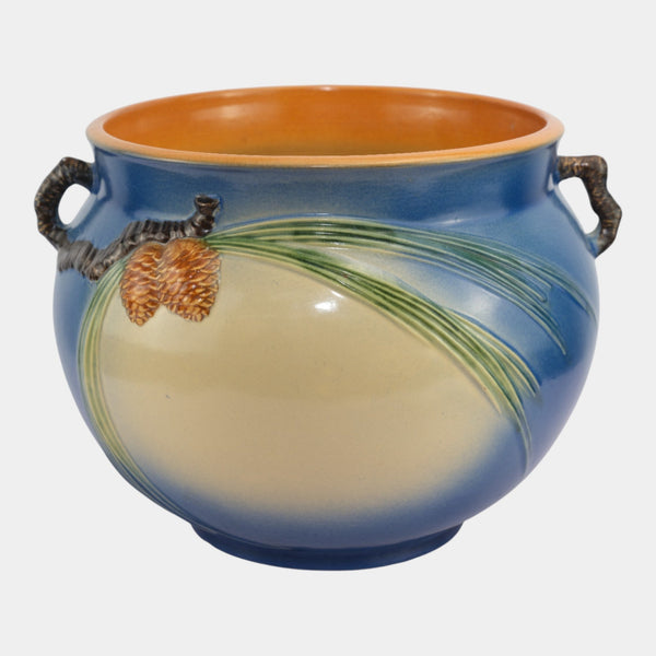 Roseville Pine Cone Blue 1953 Vintage Art Pottery Handled