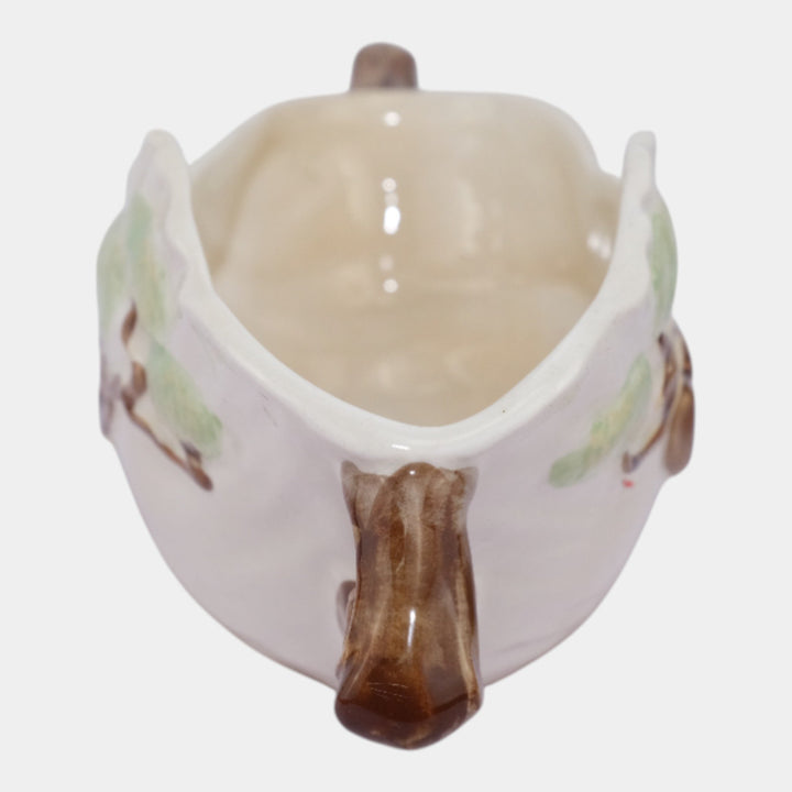 Roseville Ming Tree White 1949 Mid Century Modern Pottery Console Bowl 528-10