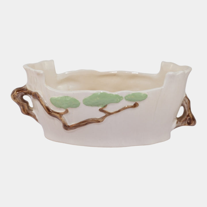 Roseville Ming Tree White 1949 Vintage Mid Century Modern Art Pottery Bowl 526-9 - Just Art Pottery