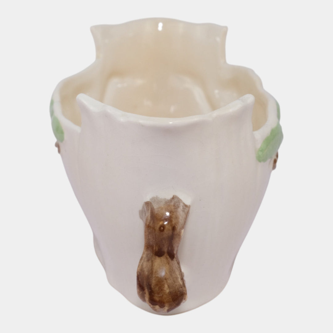 Roseville Ming Tree White 1949 Vintage Mid Century Modern Art Pottery Bowl 526-9 - Just Art Pottery