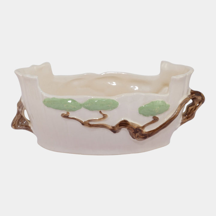 Roseville Ming Tree White 1949 Vintage Mid Century Modern Art Pottery Bowl 526-9 - Just Art Pottery