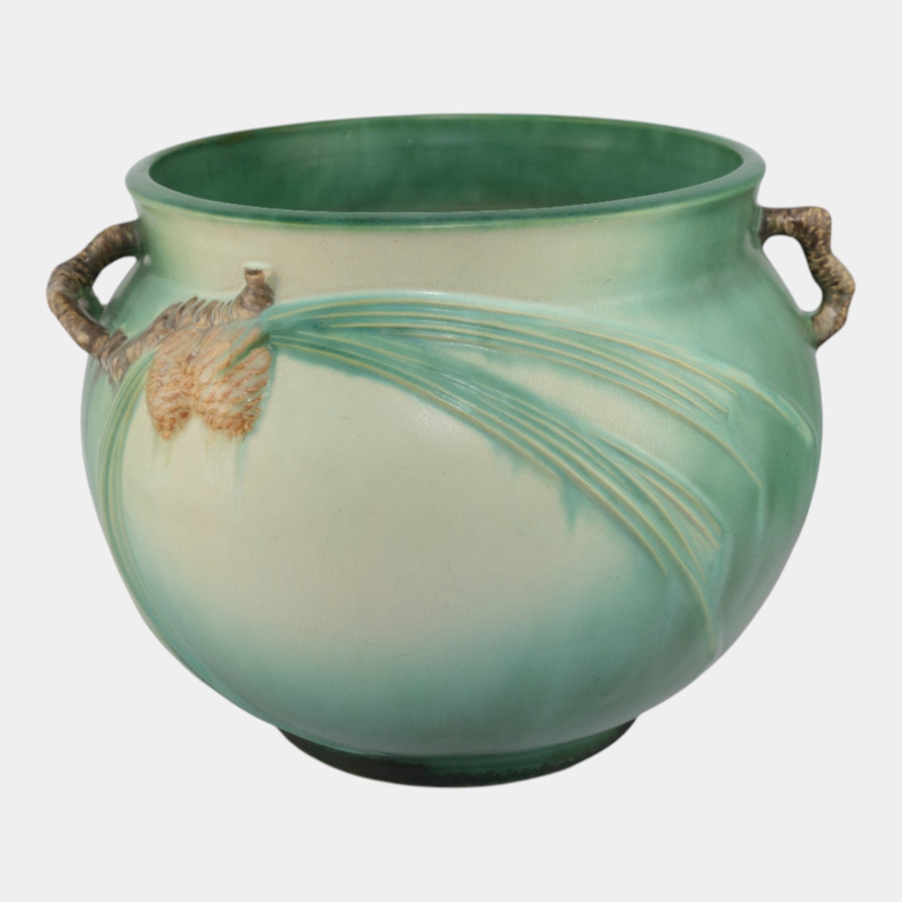 Roseville Pine Cone Green Vintage Art Pottery Ceramic Jardiniere