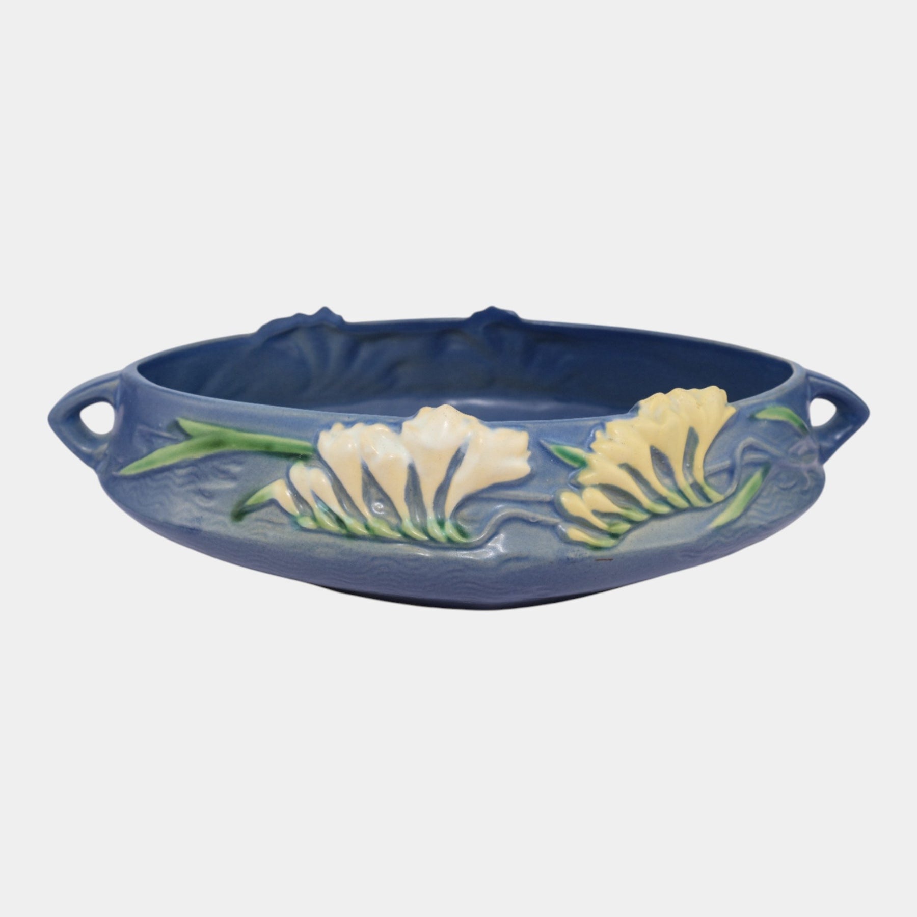 Roseville Freesia Blue 1945 Vintage Art Pottery Ceramic Console