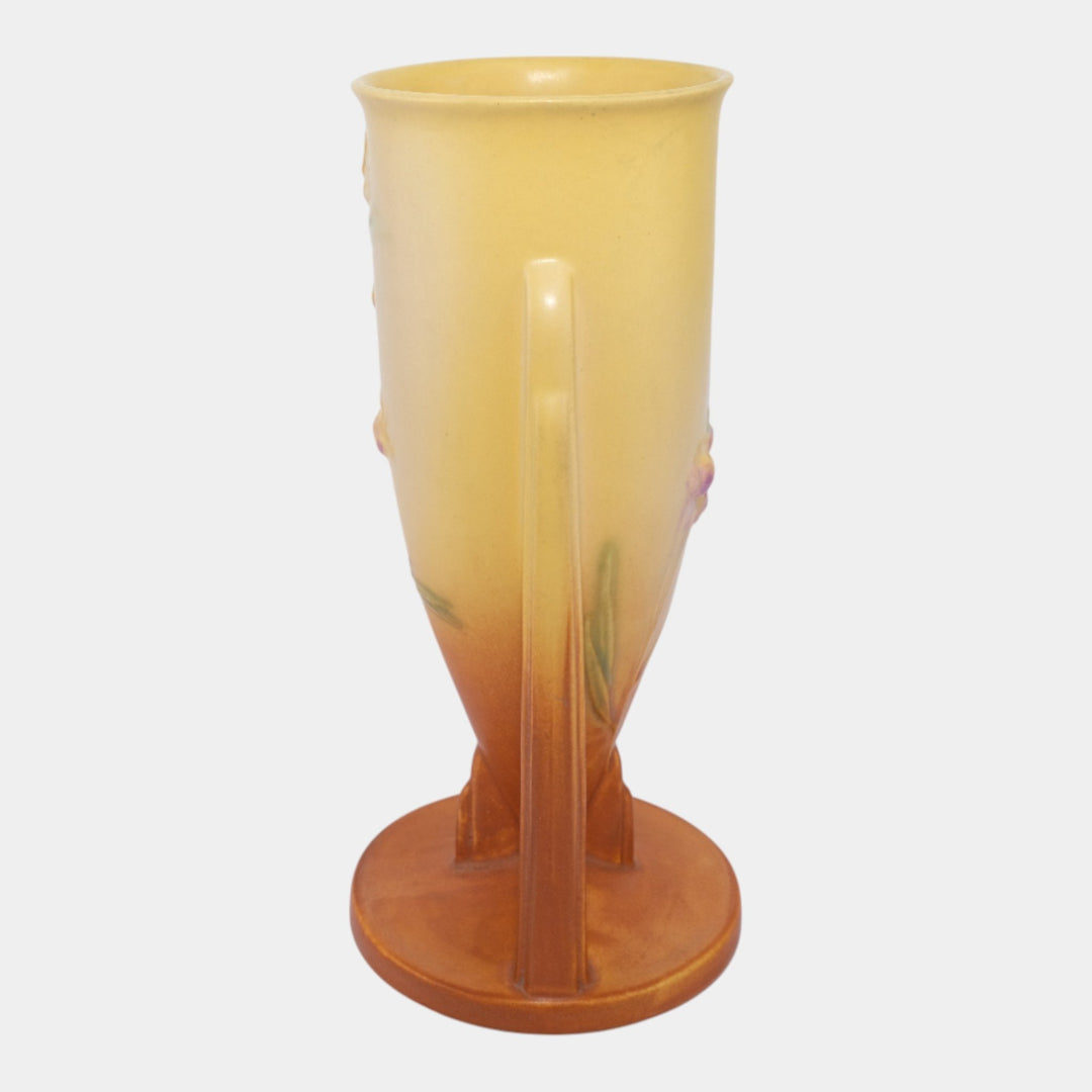 Roseville Pottery Ixia 1937 Yellow Art Deco Buttressed Vase 861-10