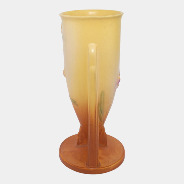 Roseville Pottery Ixia 1937 Yellow Art Deco Buttressed Vase 861-10