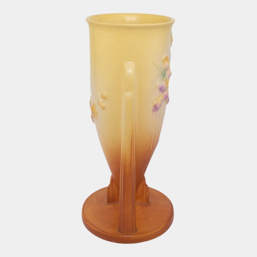 Roseville Pottery Ixia 1937 Yellow Art Deco Buttressed Vase 861-10
