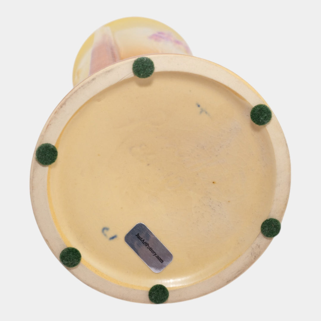 Roseville Pottery Ixia 1937 Yellow Art Deco Buttressed Vase 861-10