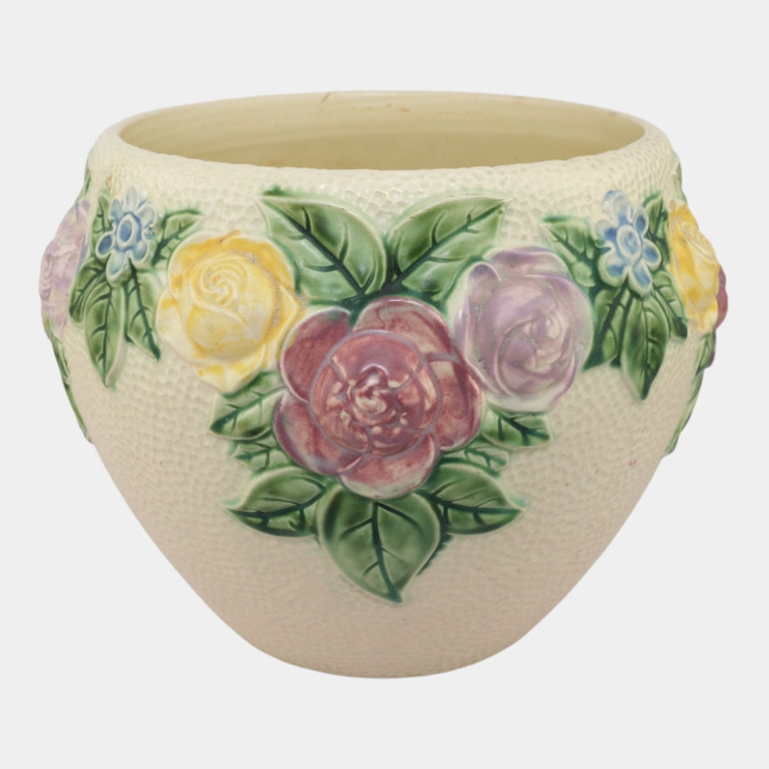 Roseville Rozane Ivory 1917 Vintage Art Pottery Ceramic Jardiniere Planter 588-9 - Just Art Pottery