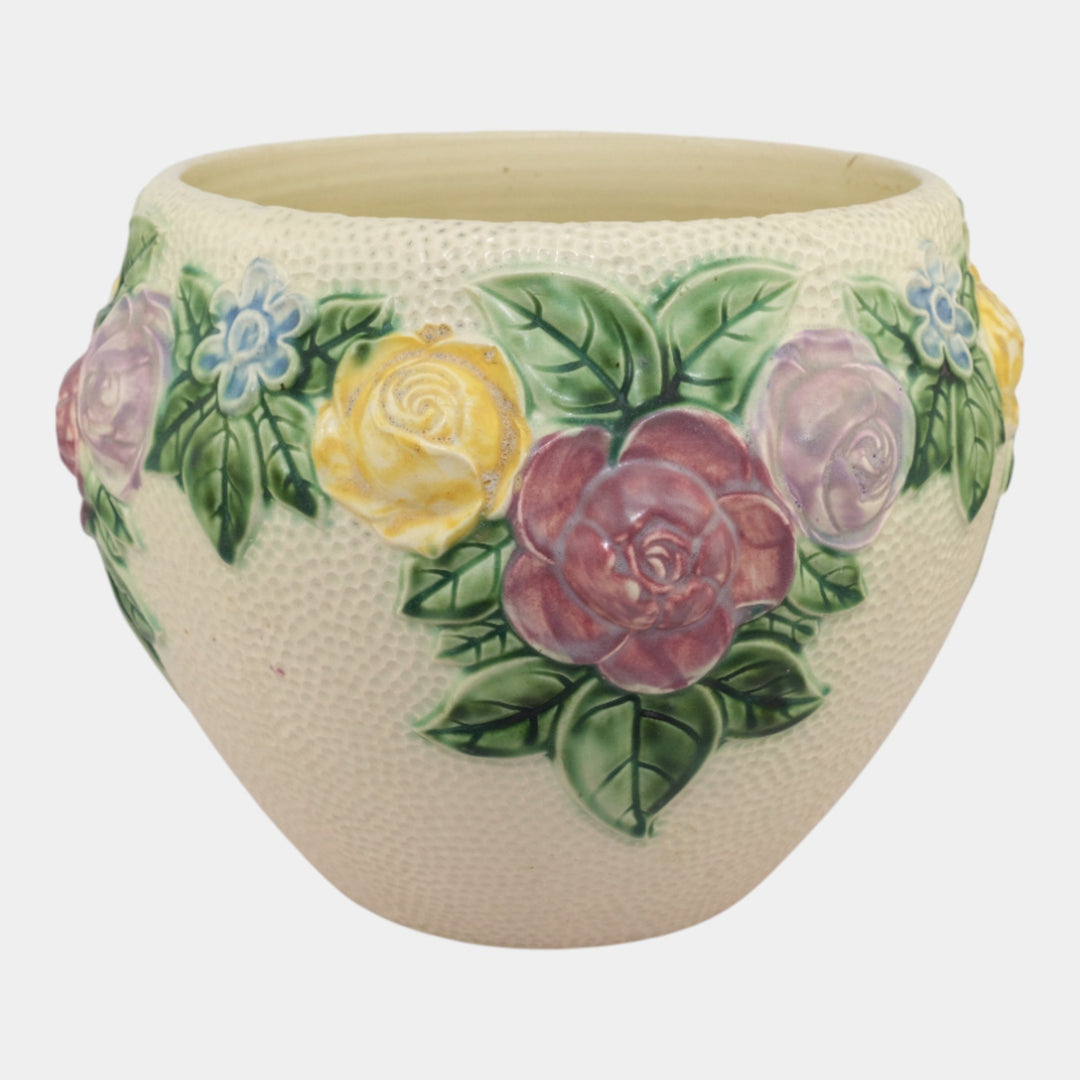 Roseville Rozane Ivory 1917 Vintage Art Pottery Ceramic Jardiniere Planter 588-9 - Just Art Pottery