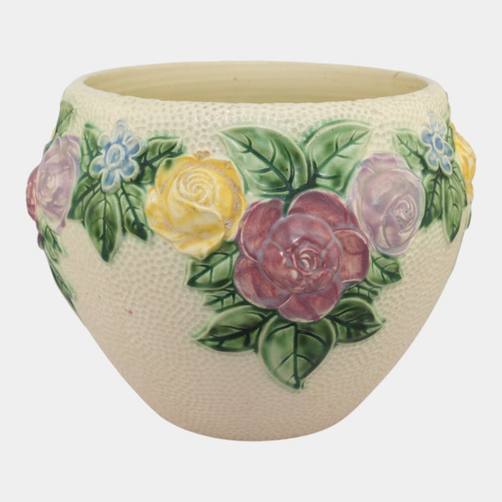 Roseville Rozane Ivory 1917 Vintage Art Pottery Ceramic Jardiniere Planter 588-9 - Just Art Pottery