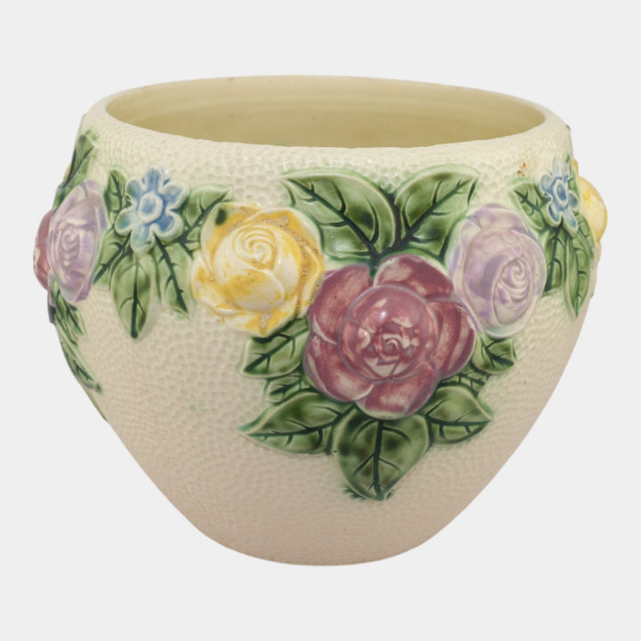 Roseville Rozane Ivory 1917 Vintage Art Pottery Ceramic Jardiniere Planter 588-9 - Just Art Pottery