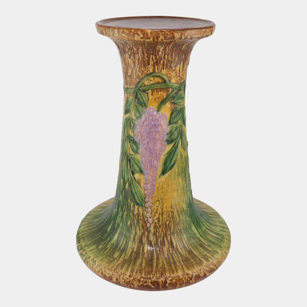 Roseville Wisteria Tan 1933 Vintage Art Pottery Ceramic Pedestal 628-10 - Just Art Pottery