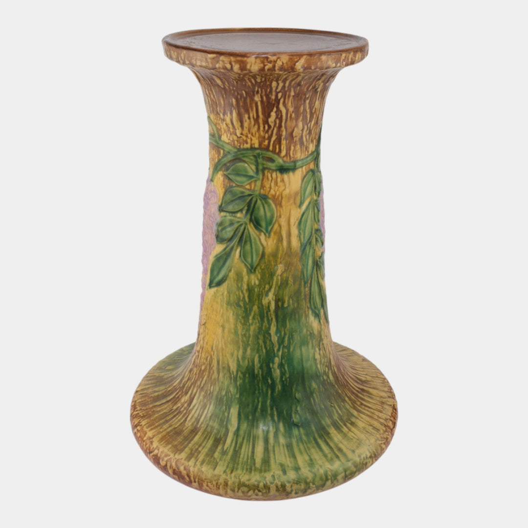 Roseville Wisteria Tan 1933 Vintage Art Pottery Ceramic Pedestal 628-10 - Just Art Pottery