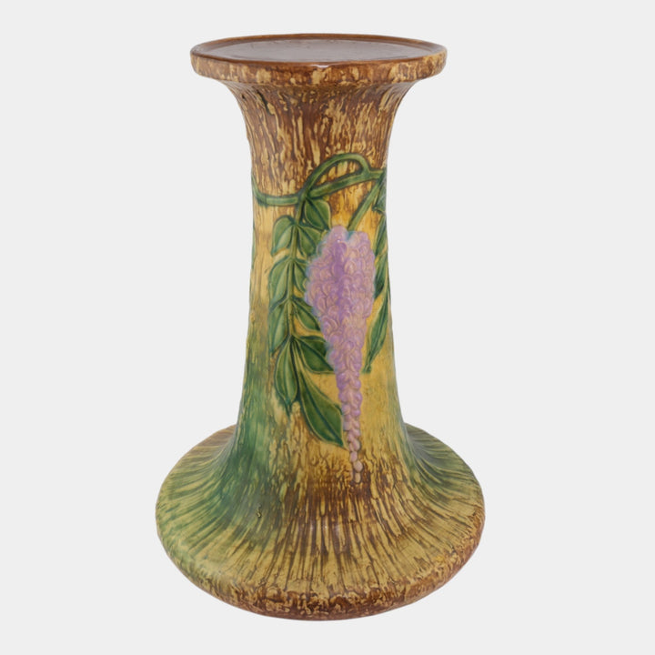 Roseville Wisteria Tan 1933 Vintage Art Pottery Ceramic Pedestal 628-10 - Just Art Pottery