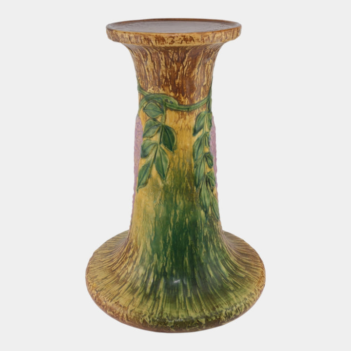 Roseville Wisteria Tan 1933 Vintage Art Pottery Ceramic Pedestal 628-10 - Just Art Pottery