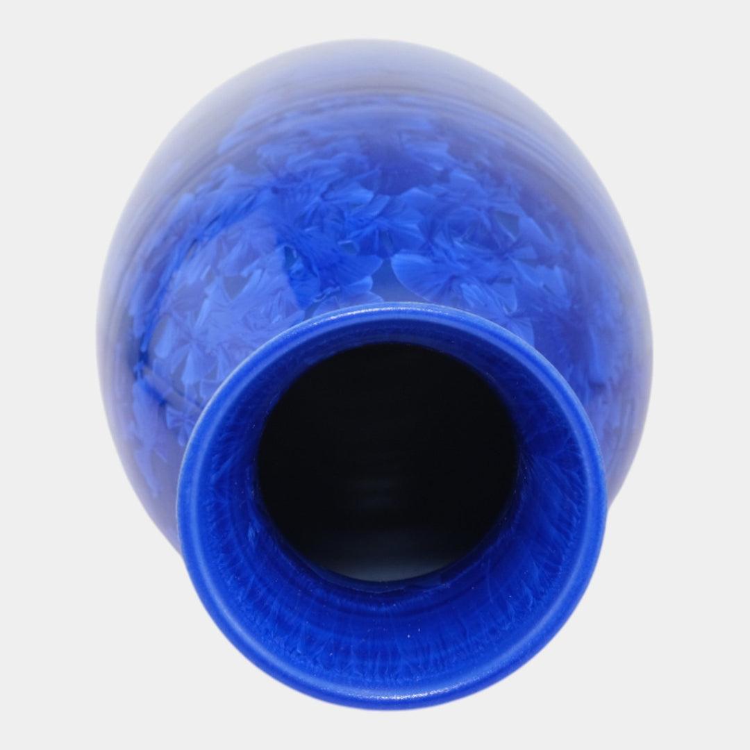 Door Pottery Contemporary Art Pottery Tall Blue Crystalline Floor Vase Kreigh - Just Art Pottery