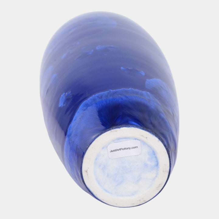 Door Pottery Contemporary Art Pottery Tall Blue Crystalline Floor Vase Kreigh - Just Art Pottery