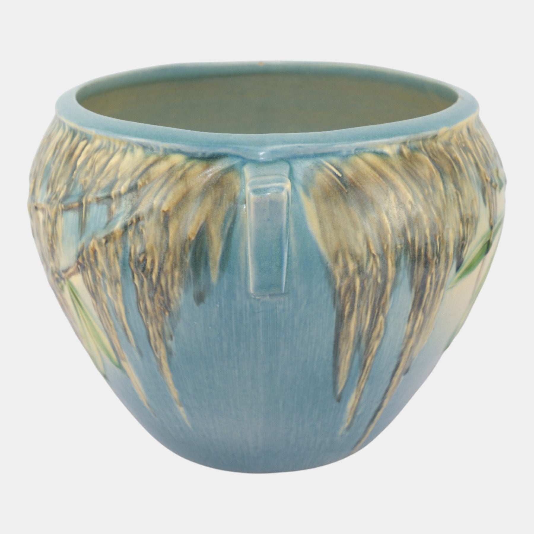 Roseville Moss Blue 1936 Vintage Art Pottery Jardiniere For